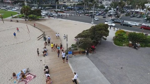 Laguna Beach Cloudy Day - Pull Back &amp; Up Stock-Footage 93643678