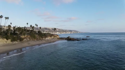 Laguna beach coast fly over Stock Footage 316722949