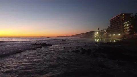 Laguna Beach at Dusk 3 Stock Footage 154659918