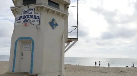 Laguna Beach Lifeguard Stand Stock Footage