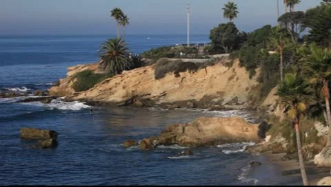 Laguna beach paddle-board Stock Footage 8840058