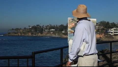 Laguna beach painter Stock Footage 8840065
