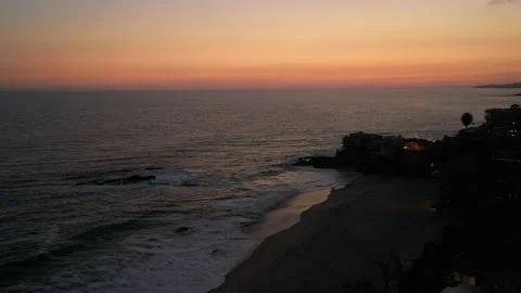 Laguna Beach at sunset Stock Footage 157831011