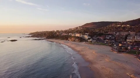 Laguna Beach at Sunset, Forward Move North 스톡 동영상 83899584