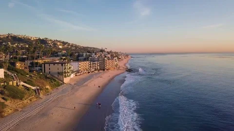 Laguna Beach at Sunset, Forward Move South 스톡 동영상 83899754