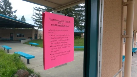 Laguna High School Closed Sign Sebastopol Coronavirus Covid-19 Stock Footage