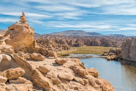 Laguna Negra canyon in Bolivia, returning from Uyuni 3D2N tour. Stock Photos