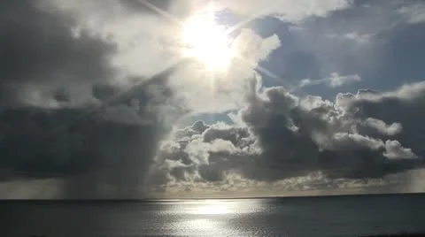 LAGUNABEACH-0049 DRAMATIC CLOUDS AND OCEAN ZOOM Stock Footage 10681995