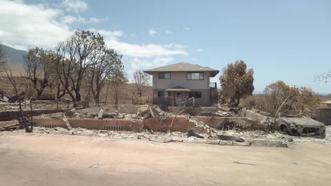 Lahaina Fire - Aftermath Stock Footage 256624052