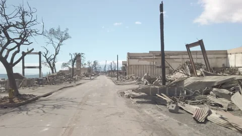Lahaina Fire - Aftermath Stock Footage 256624682