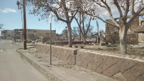 Lahaina Fire - Aftermath Stock Footage 256625339