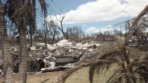 Lahaina Fire - Aftermath Stock Footage 256625393