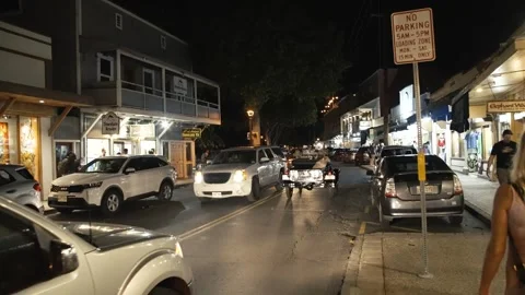 Lahaina Street at Night Stock Footage 242393459