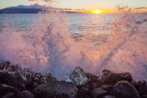 Lahaina Sunset Stock Photos