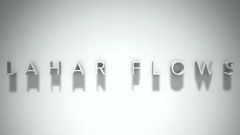Lahar Flows 3D title animation with shadows on a white background Stock Footage 296707122