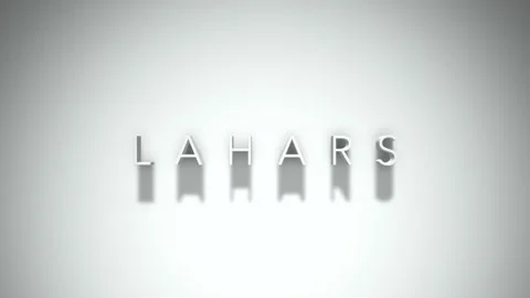 Lahars 3D title animation with shadows on a white background Stock Footage 296707139