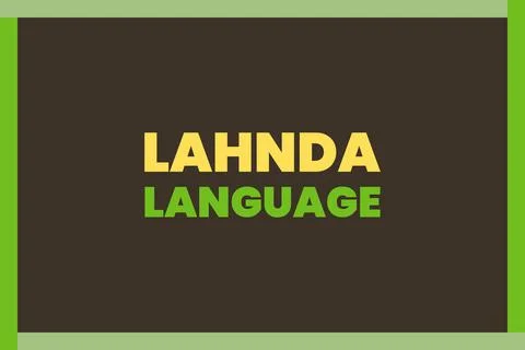 Lahnda Language typography vector background design Stock Illustration