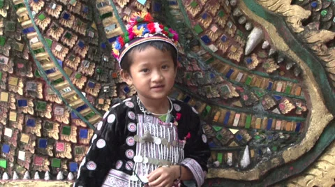 Lahu Hilltribe Boy Posing For Camera In Thailand 스톡 동영상 32886181