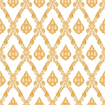 Lai Thai seamless background on vector art. Stock Illustration