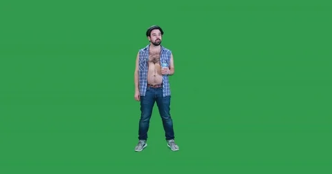 Laid back rural man gets swarmed by bees Stock-Footage 83630260
