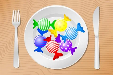 Laid table with candies Stock Illustration