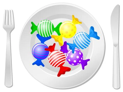 Laid table with candies Stock-Illustration