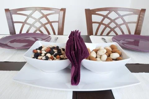 Laid table Stock Photos