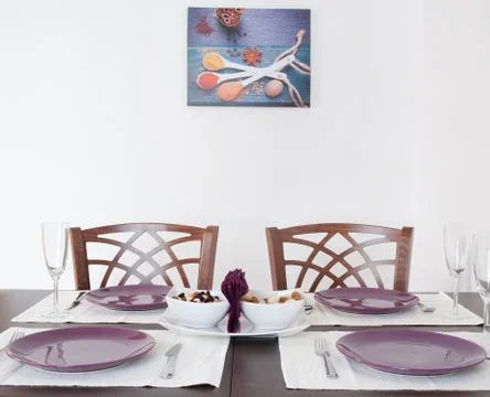 Laid table Stock Photos