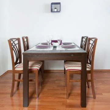 Laid table Stock Photos