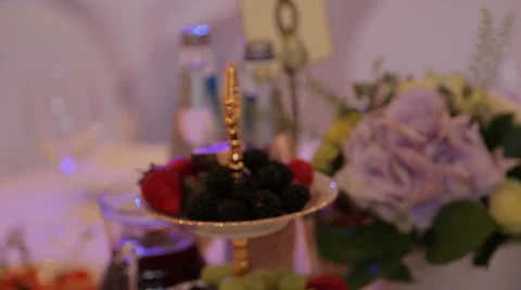 Laid table in the restaurant Stock Footage 49043948