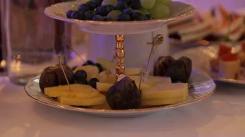 Laid table in the restaurant Stock Footage 49043951