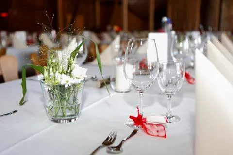 Laid wedding table Stock Photos