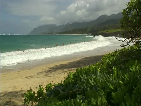 Laie Beach in O'ahu Stock-Footage 22243850
