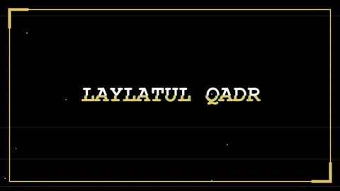 Lailat al-Qadr text animation featuring elegant gold typography with sparklin Stock Footage 345621644