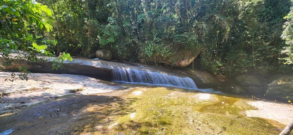 Laje waterfall on the north coast of So Paulo, Brazil, Ubatuba Stock Photos