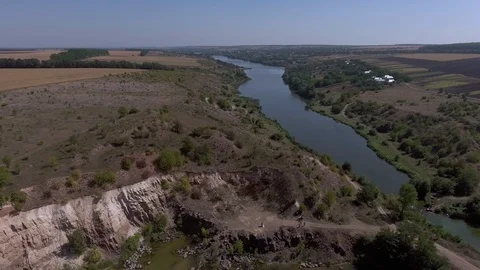 Lake in aerial view Stock Footage 91033570