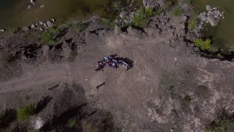 Lake in aerial view Stock Footage 91699759