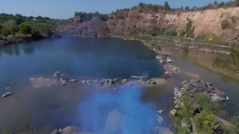 Lake in aerial view Stock Footage 91749155