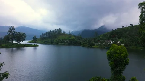 Lake among the tea plantations. Stock Footage 220048707