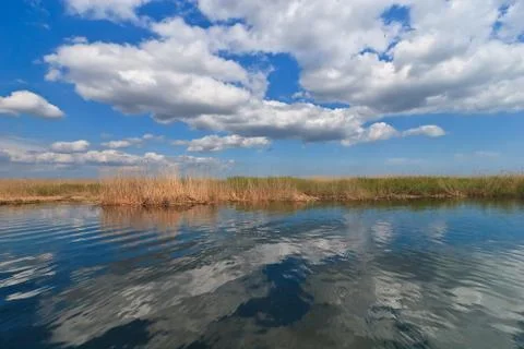 Lake and clouds Stock Photos