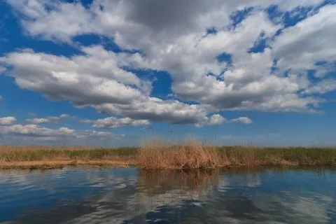 Lake and clouds Stock Photos