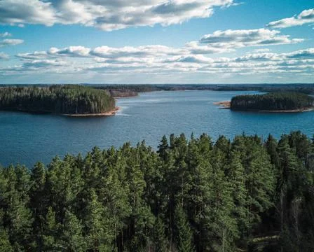 Lake and clouds Stock Photos