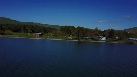 Lake and forest drone image 4 库存影片 329887585