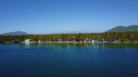 Lake and forest drone image 5 Stock Footage 329887775