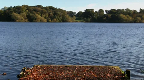 A lake and jetty Stock Footage 32454842
