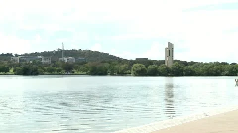 Lake and monument 2 Stock Footage 10818910