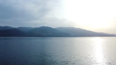 Lake and mountain landscape. Lake sapanca in Sakarya. Drone view. Stock Footage 235912853