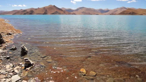 Lake and mountain - real time Stock Footage 1038570