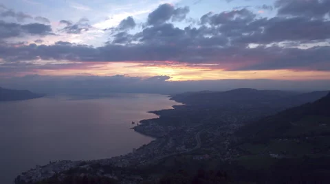 Lake and mountain sunset timelapse Stock Footage 41497827
