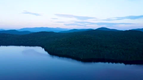 Lake and Mountains at Dusk Stock Footage 305807079